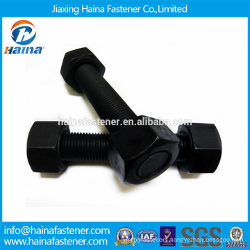 China supplier High strength double end Black stud bolt